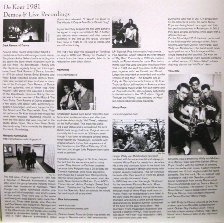 de Koer 1981 LP insert voor